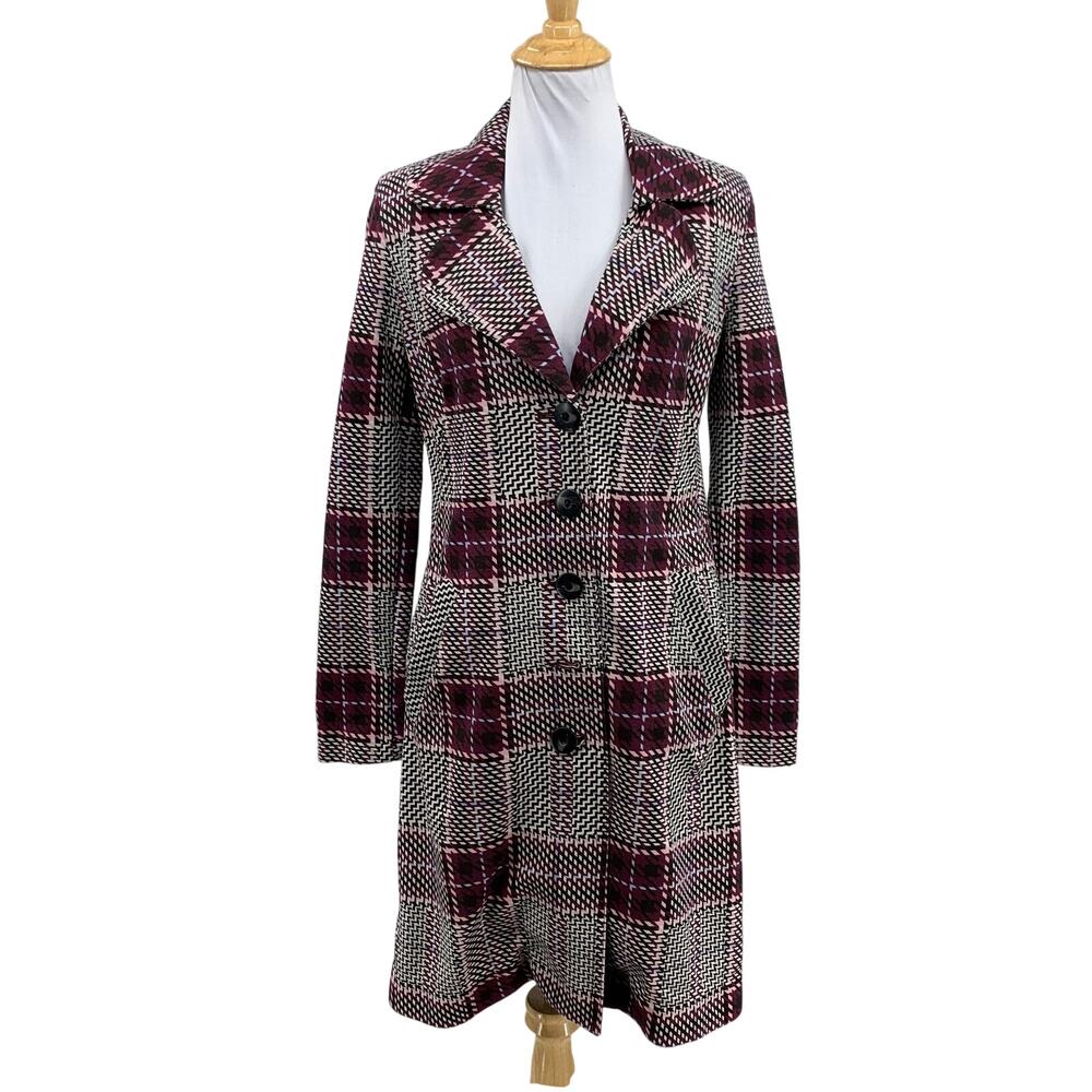 Cabi Coat Womens XS Extra Small Sovereign Ponte Knit Shoulder Pads Notch *READ